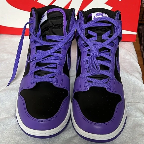 Nike Dunk High Psychic Purple Retro DV0829-500 Premium Black Court - Picture 3 of 8